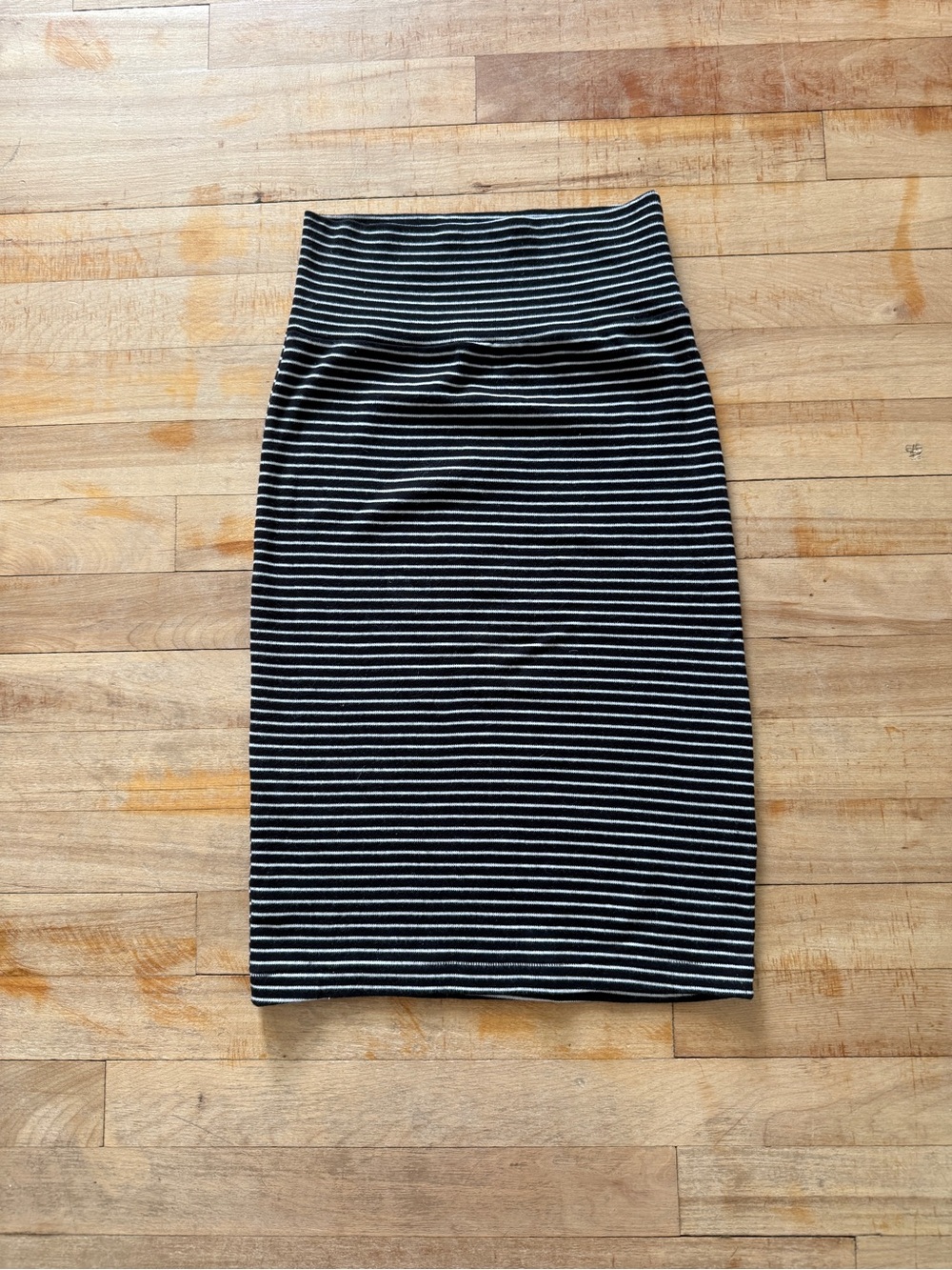 American Apparel Classic Black and White Striped Pencil Skirt